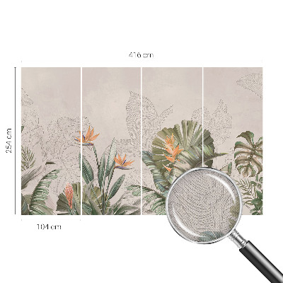 Children's wall mural Tropical flowers