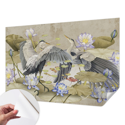 Baby room wall mural Birds and Lilies