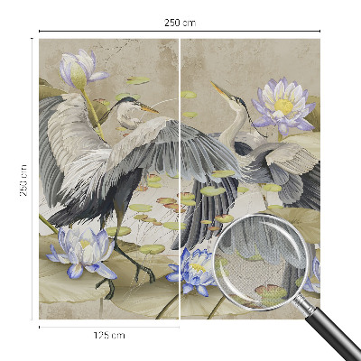 Baby room wall mural Birds and Lilies