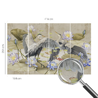 Baby room wall mural Birds and Lilies