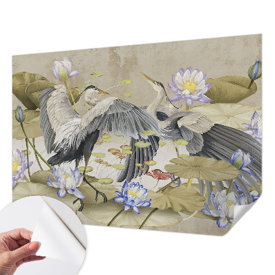 Baby room wall mural Birds and Lilies