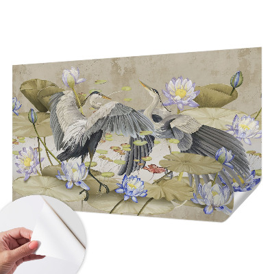 Baby room wall mural Birds and Lilies