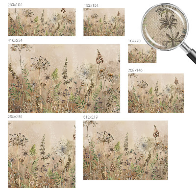 Peel and stick wallpaper mural with a rustic floral design