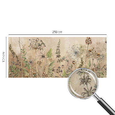 Peel and stick wallpaper mural with a rustic floral design