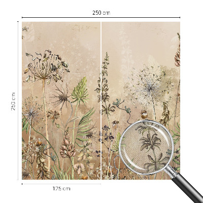 Peel and stick wallpaper mural with a rustic floral design