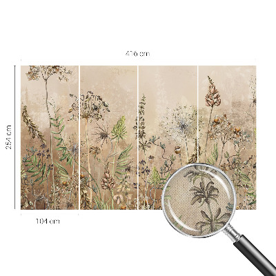 Peel and stick wallpaper mural Rustic flowers