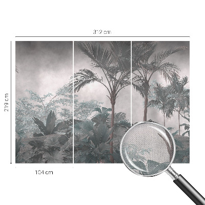 Self-adhesive wall mural with an exotic nature motif