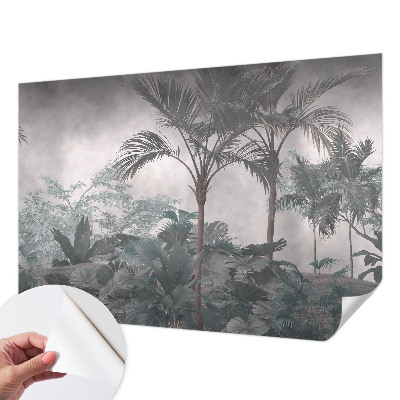 Self-adhesive wall mural with an exotic nature motif