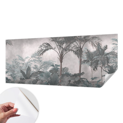 Self-adhesive wall mural with an exotic nature motif