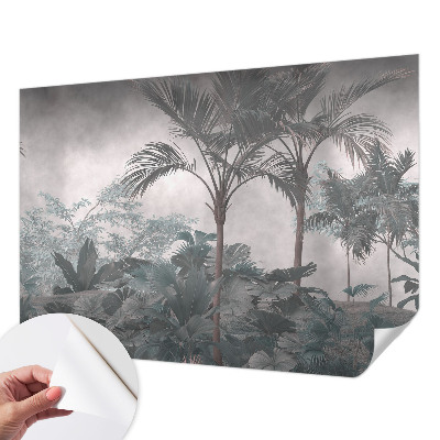 Self-adhesive wall mural with an exotic nature motif