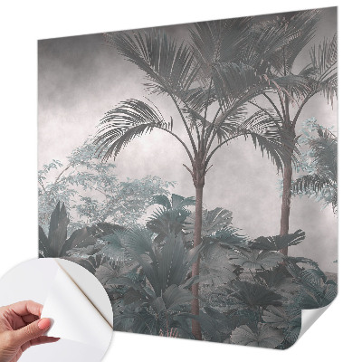 Self-adhesive wall mural with an exotic nature motif