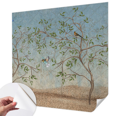 Self-adhesive photo wallpaper with a birds-in-trees design