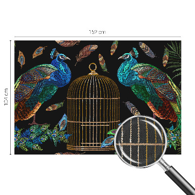 Peel and stick wallpaper mural with a peacock image