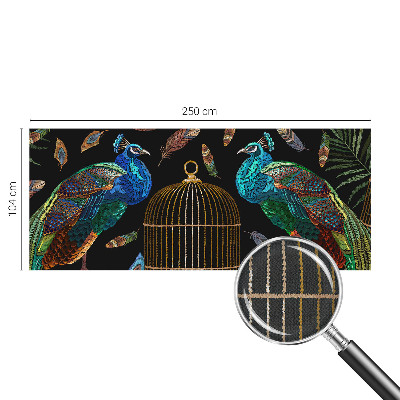 Peel and stick wallpaper mural with a peacock image