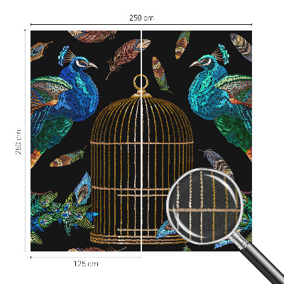 Peel and stick wallpaper mural with a peacock image
