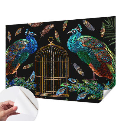 Peel and stick wallpaper mural Peacock image