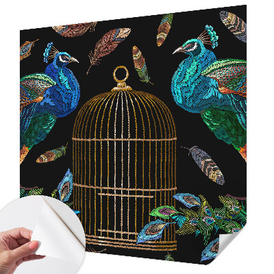 Peel and stick wallpaper mural Peacock image