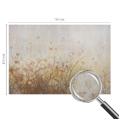 Self-adhesive wall mural with a meadow harmony design