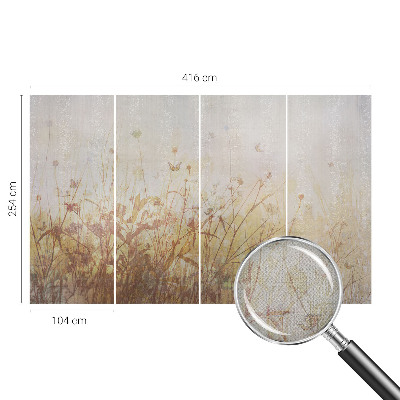 Self-adhesive wall mural with a meadow harmony design
