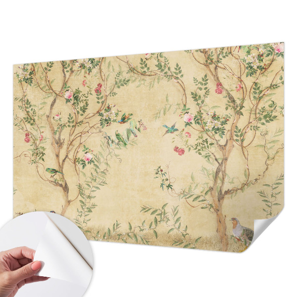 Peel and stick wall mural for kids' room Floral accents