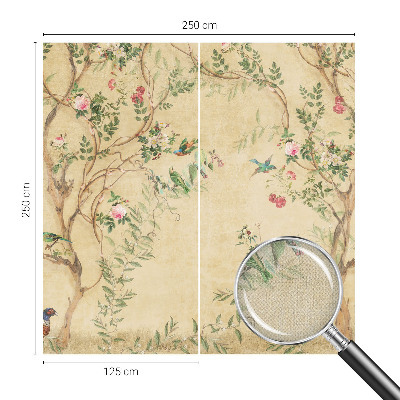 Peel and stick wall mural for kids' room with floral accents