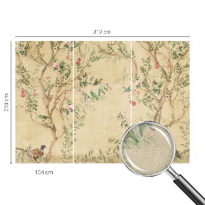Peel and stick wall mural for kids' room with floral accents