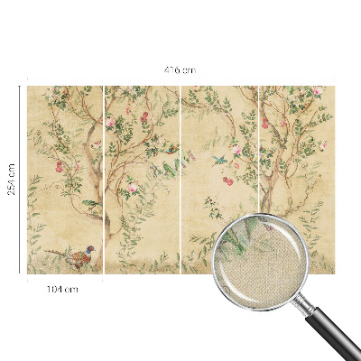 Peel and stick wall mural for kids' room with floral accents
