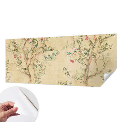 Peel and stick wall mural for kids' room with floral accents