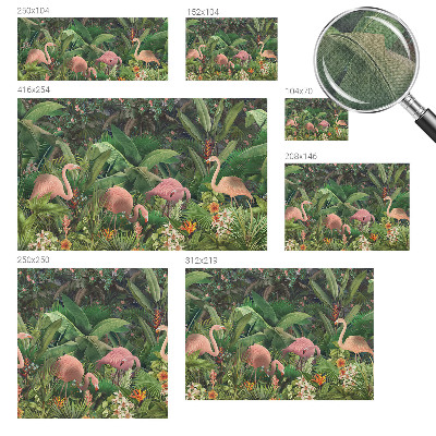 Peel and stick wall mural for bedroom Pink flamingos
