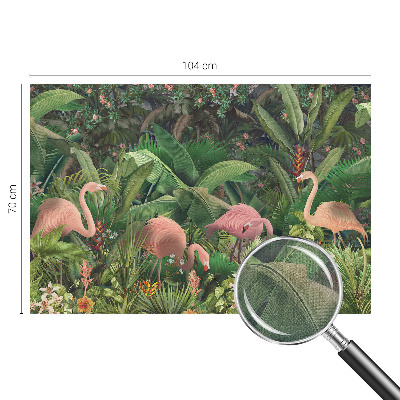 Peel and stick wall mural for bedroom Pink flamingos
