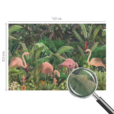 Peel and stick wall mural for bedroom with a pink flamingo motif