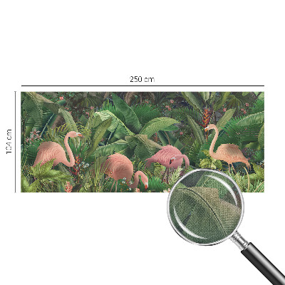 Peel and stick wall mural for bedroom with a pink flamingo motif