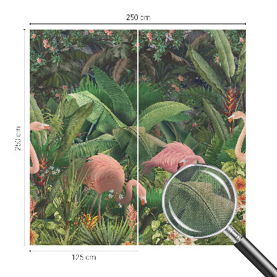 Peel and stick wall mural for bedroom with a pink flamingo motif
