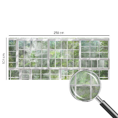 Children's wall mural with a green forest design