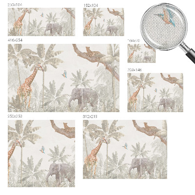 Baby room wall mural with a tropical oasis design