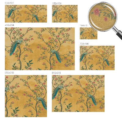 Peel and stick wall mural with a peacock tree design