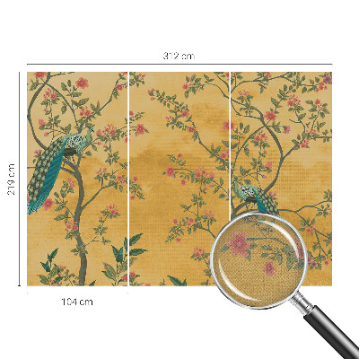 Peel and stick wall mural Peacock trees