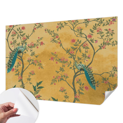 Peel and stick wall mural Peacock trees