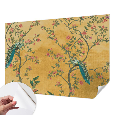 Peel and stick wall mural Peacock trees