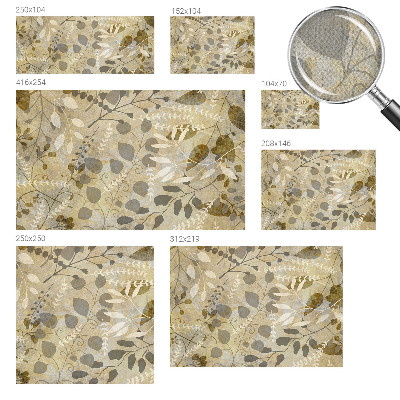 Peel and stick wallpaper mural with a twig leaves pattern