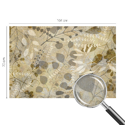 Peel and stick wallpaper mural with a twig leaves pattern