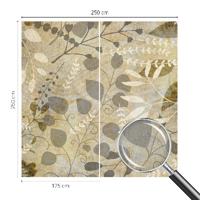 Peel and stick wallpaper mural with a twig leaves pattern