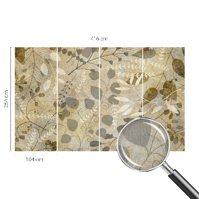 Peel and stick wallpaper mural with a twig leaves pattern