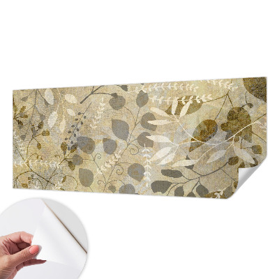 Peel and stick wallpaper mural with a twig leaves pattern