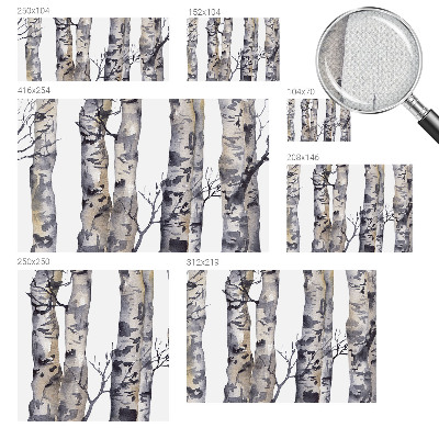 Self-adhesive wall mural with an aspen forest motif