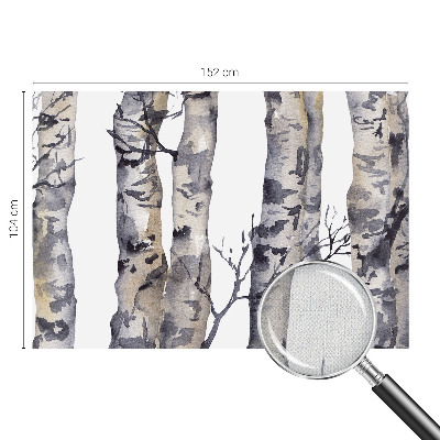 Self-adhesive wall mural with an aspen forest motif
