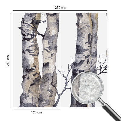 Self-adhesive wall mural with an aspen forest motif