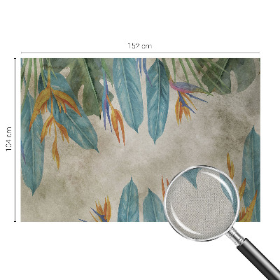 Self-adhesive photo wallpaper with a tropical flowers motif