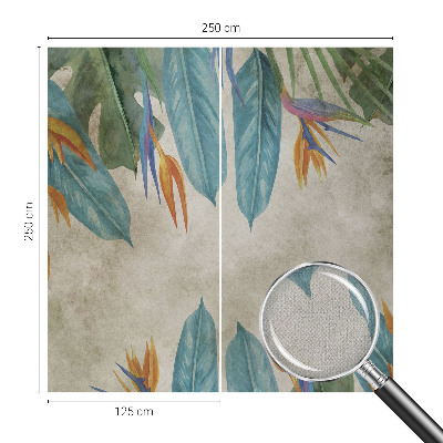 Self-adhesive photo wallpaper with a tropical flowers motif