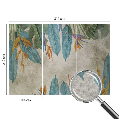 Self-adhesive photo wallpaper with a tropical flowers motif